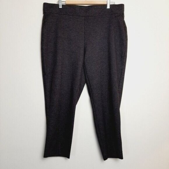 LAURA Pull-on Dress Crop Pants Subtle Check Pattern PLUS Sz 16 - Picture 6 of 10